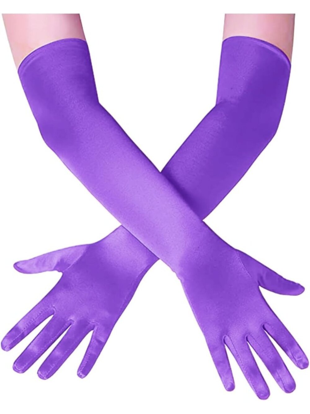 Women's Purple 1920s Elbow Length Satin Wedding Cosplay Flapper Opera Gloves